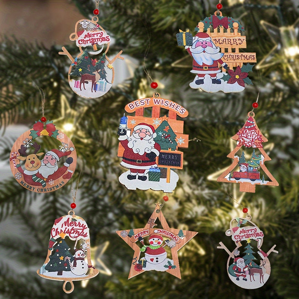 Wooden Merry Christmas Decorative Pendant