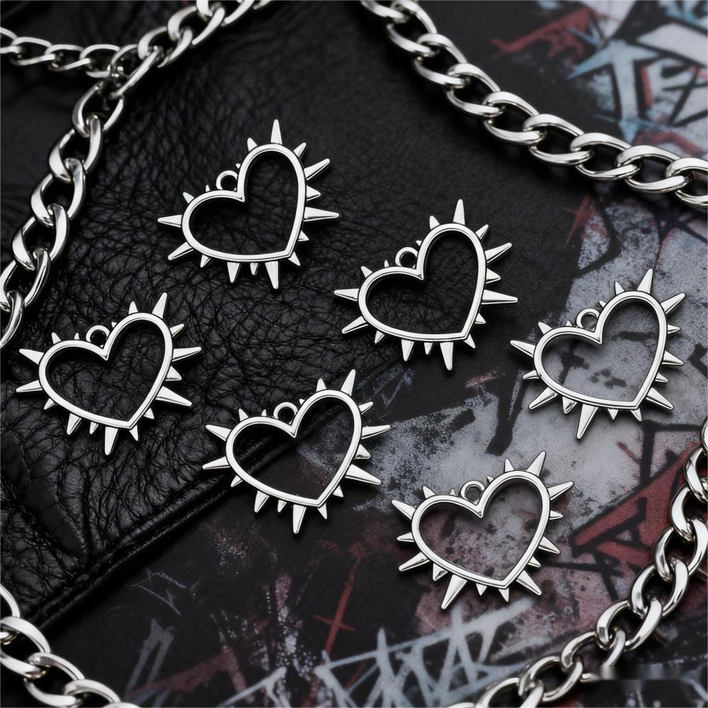 20PCS Gothic Thorn Heart Connector Charm Set