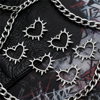 20PCS Gothic Thorn Heart Connector Charm Set