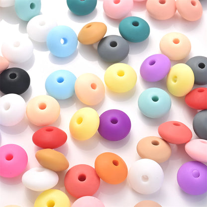 Assorted Silicone Lentil Abacus Focal Beads