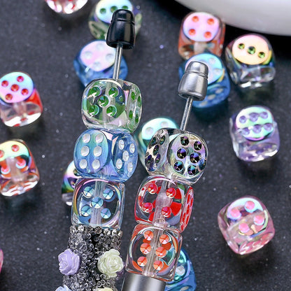 Clear Dice Shape Acrylic Beads