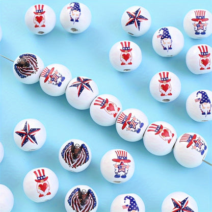 Patriotic Wooden Beads