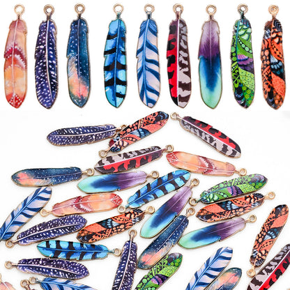 Bohemian Feather Alloy Pendant Charms
