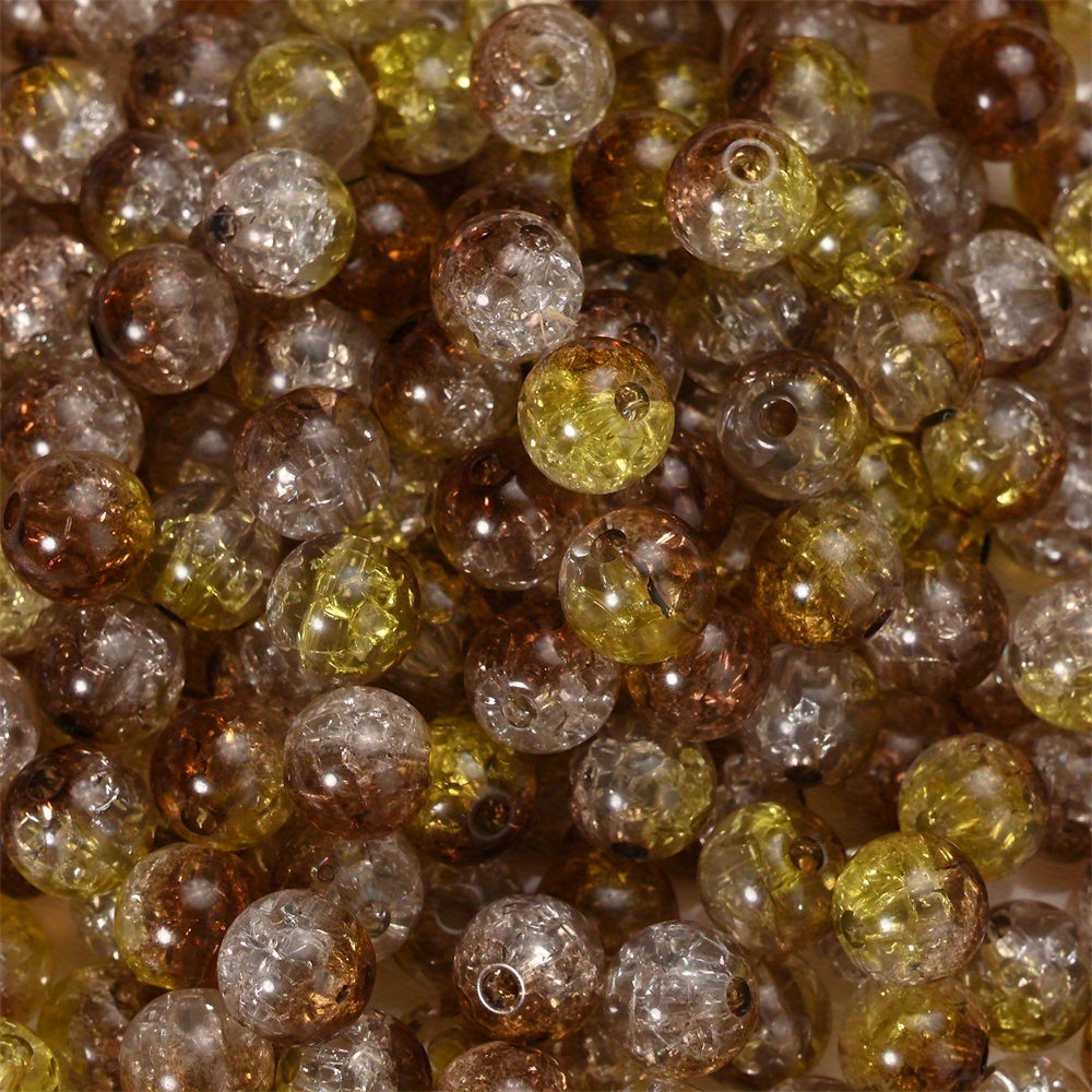 100PCS 8mm Round Cracked Acrylic Bead Set