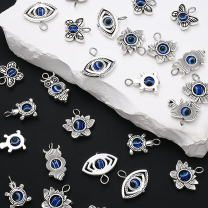 50PCS Vintage Evil Eye Alloy Pendant Set