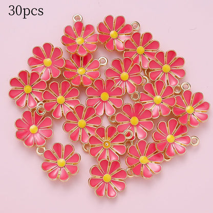 Color Block Daisy Enamel Charms