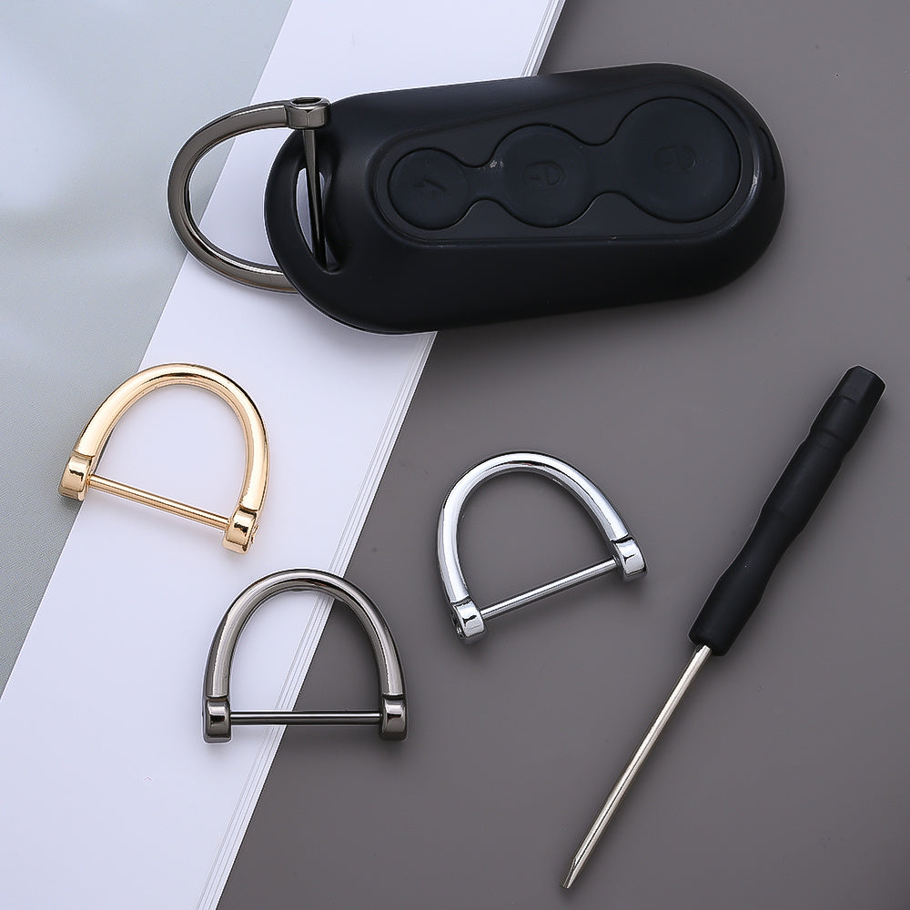 20PCS D-Shape Detachable Keychain Buckle Set with Screwdriver