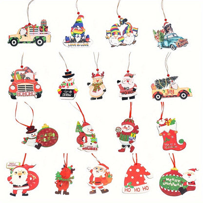 Wooden Merry Christmas Decorative Pendant