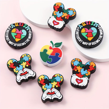 Puzzle Theme Silicone Beads