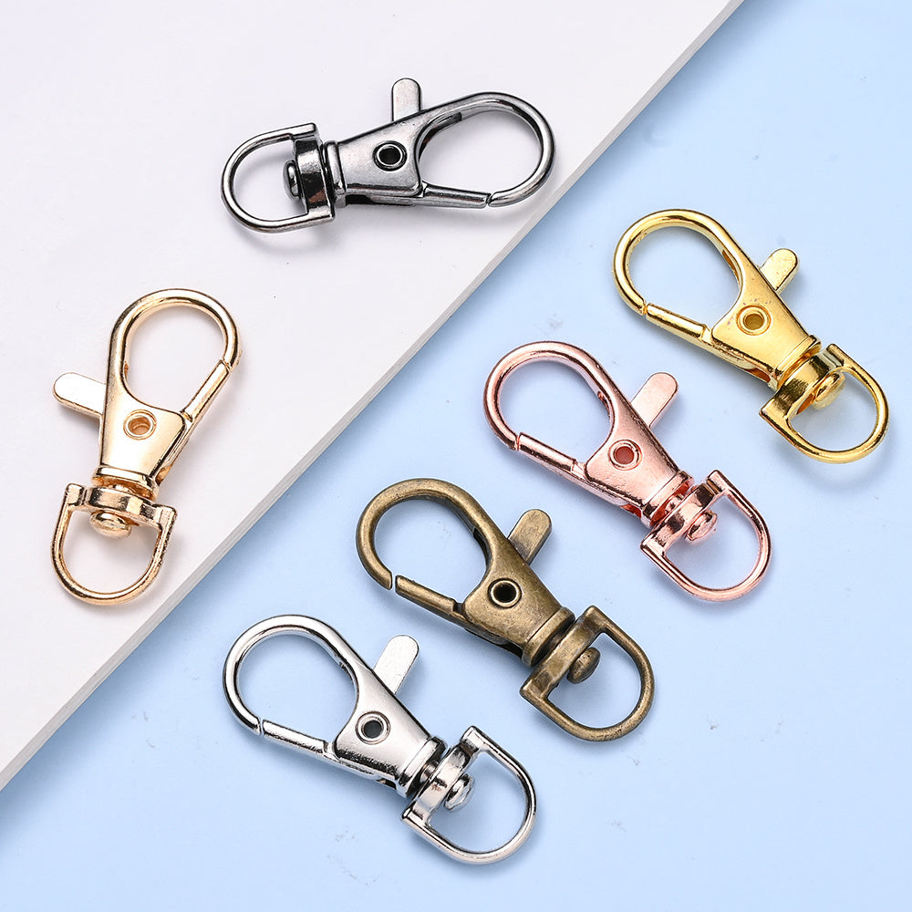 Mixed Color Zinc Alloy Swivel Lobster Clasp Hooks