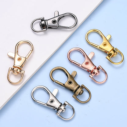 Mixed Color Zinc Alloy Swivel Lobster Clasp Hooks