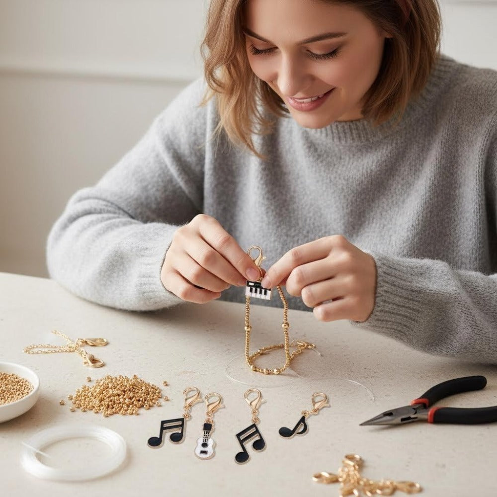 Music-Themed Alloy Pendant Charms