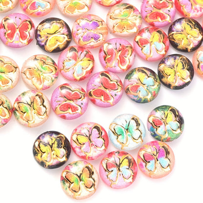 Butterfly Pattern Acrylic Beads
