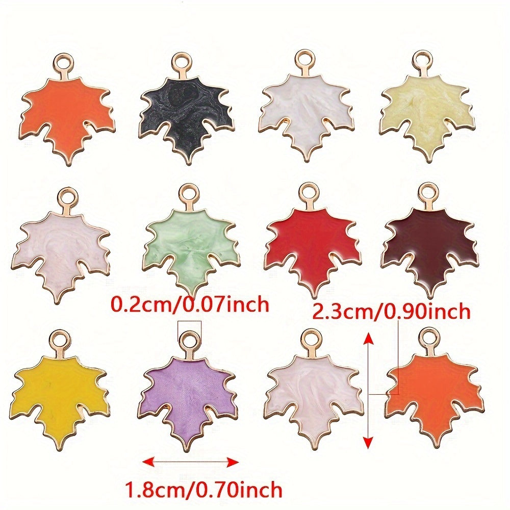 10PCS Alloy Maple Leaf Pendant Set