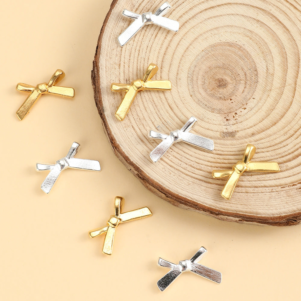 Gold & Silver Bow Alloy Beads