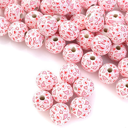 Red Heart Wood Beads