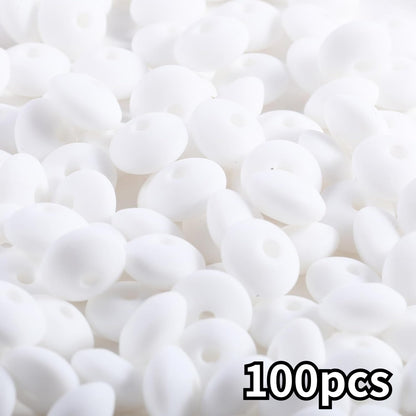 Assorted Silicone Lentil Abacus Focal Beads