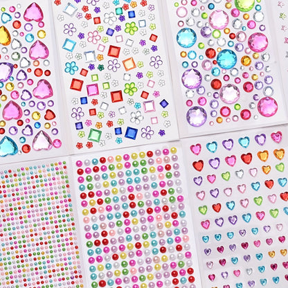 Acrylic Rhinestone Rainbow Self-Adhesive Stickers