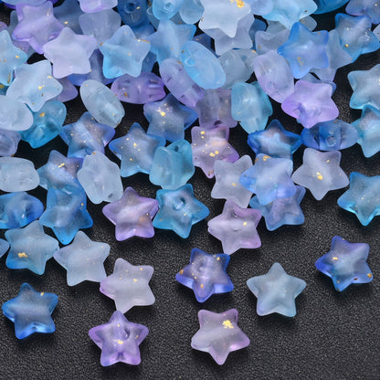9 mm Gradient Matte Star Acrylic Beads