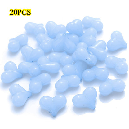 20PCS 17×21mm Multicolor Acrylic Heart Spacer Beads