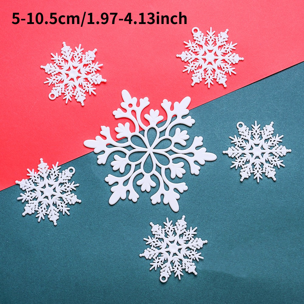 White Glitter Snowflake Hanging Ornaments