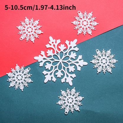 White Glitter Snowflake Hanging Ornaments