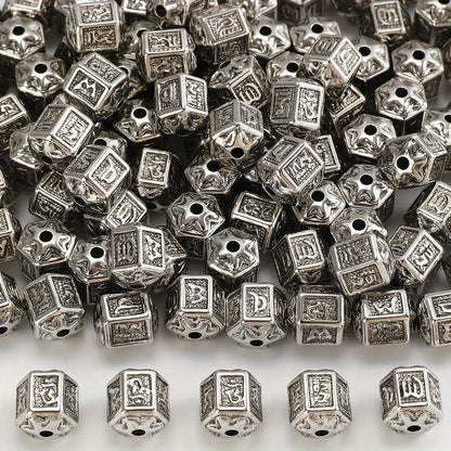 Silver Vintage Barrel Beads