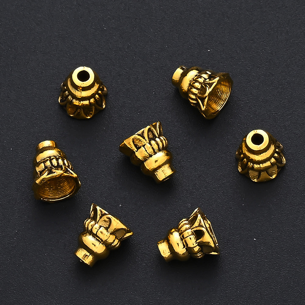 Tibetan Silver Alloy Flower Bead Caps