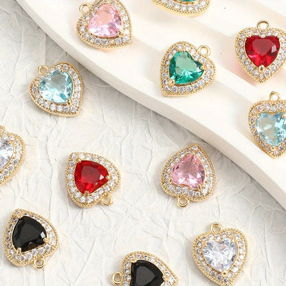 Vintage Heart Glass Pendants