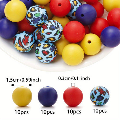 Mixed Color Round Silicone Beads