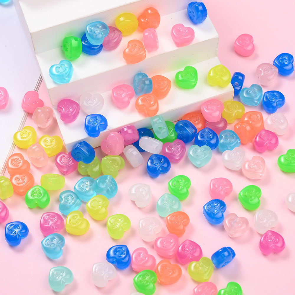Luminous Heart Acrylic Beads
