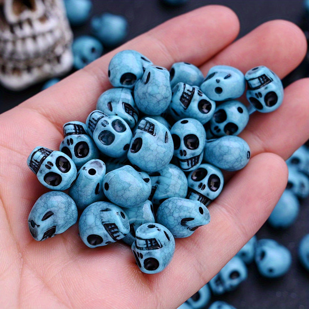 Blue Skull Acrylic Beads