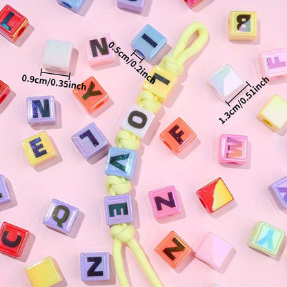 Mixed Color Acrylic Letter Beads
