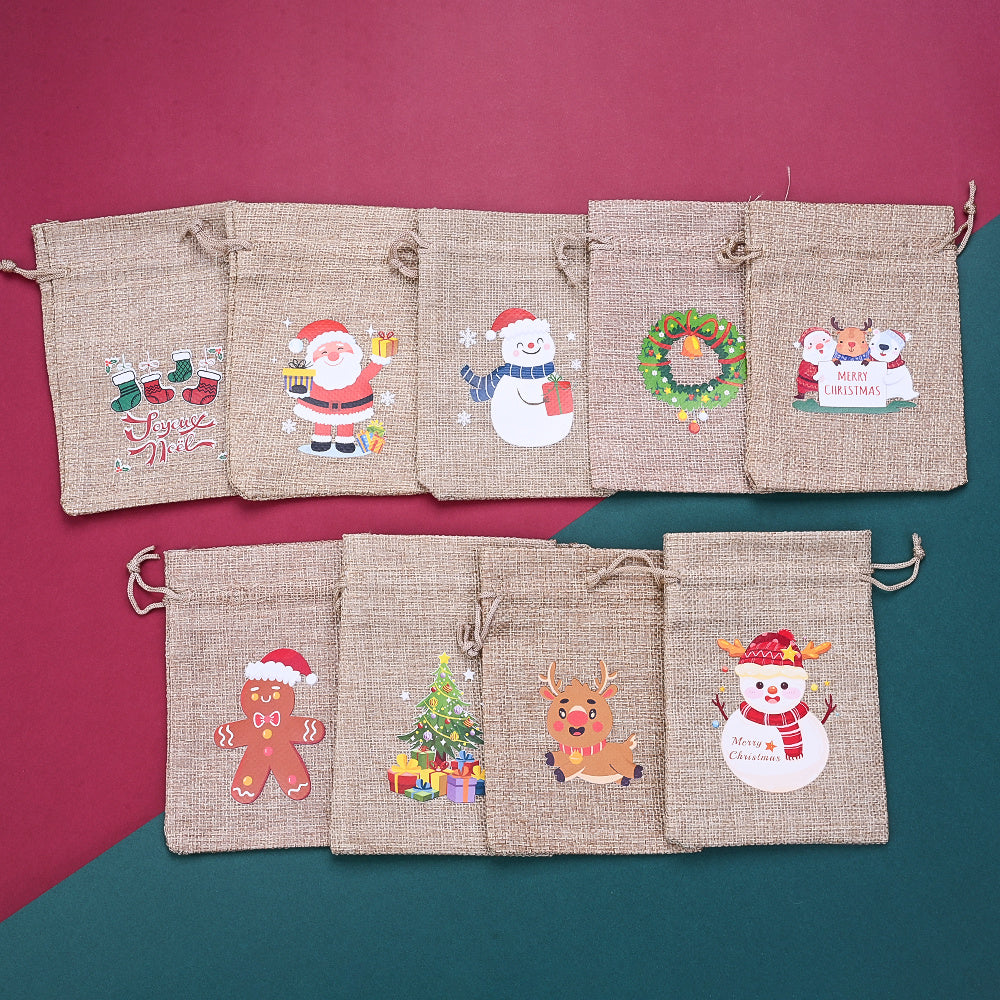 Christmas Linen Gift Bags