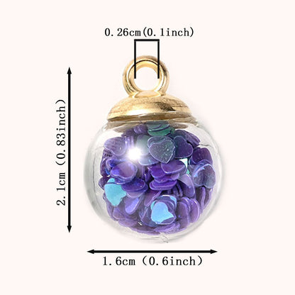 Heart Sequin Glass Pendants