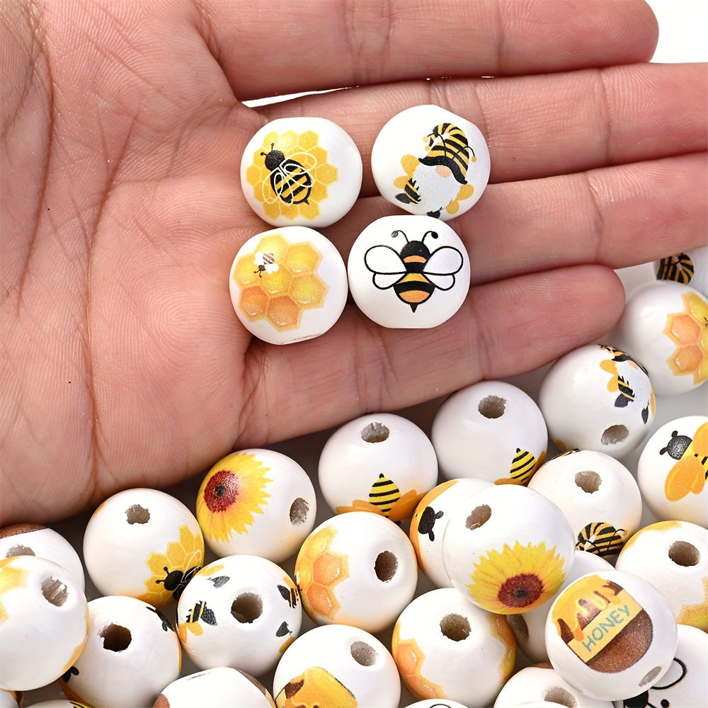 Bee Theme Wooden Beads