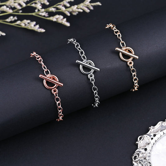 Mixed Color Alloy OT Bracelet Chains