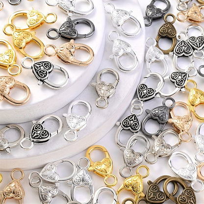 Peach Heart Alloy Lobster Clasps