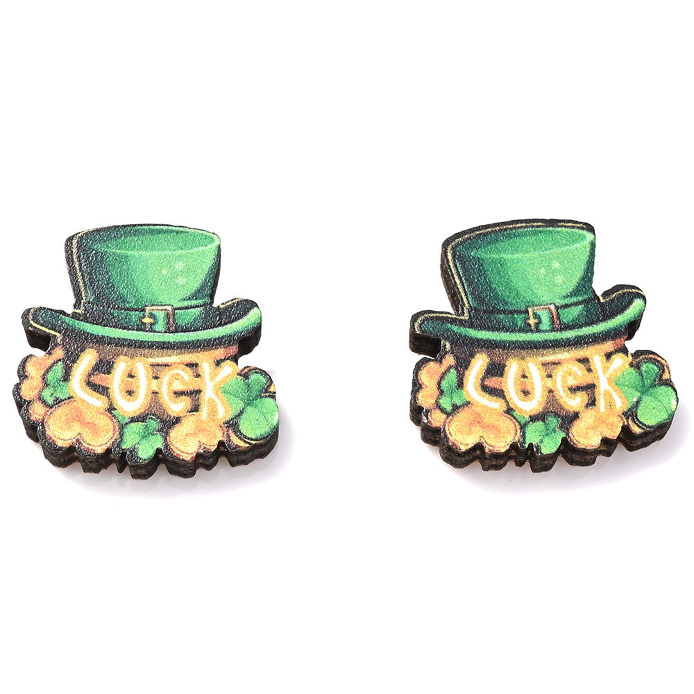 Green Lucky Stud Earrings