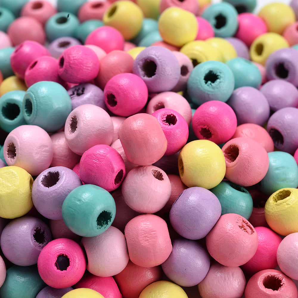 Colorful Round Wooden Spacer Beads