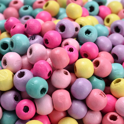 Colorful Round Wooden Spacer Beads