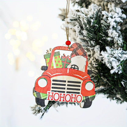 Wooden Merry Christmas Decorative Pendant