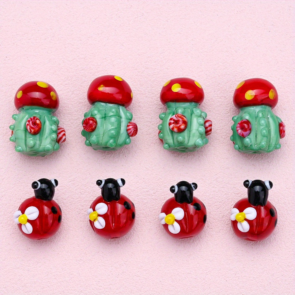 Beetle Cactus Glass Beads