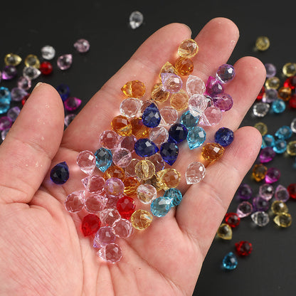 8x10 mm Glitter Strawberry Faceted Glass Beads
