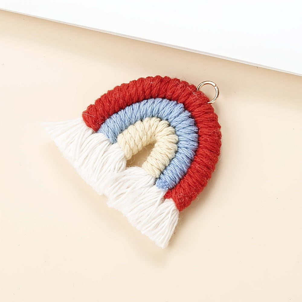 2PCS 33×39mm Rainbow Tassel Pendant Set