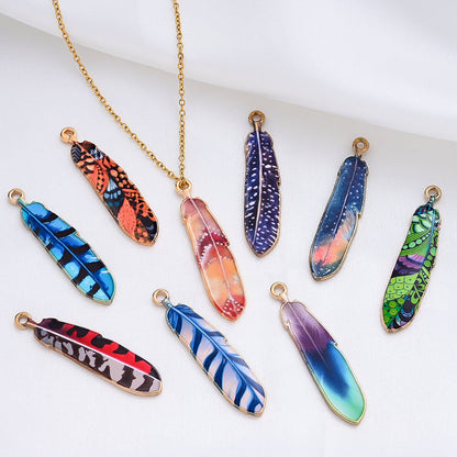 Bohemian Feather Alloy Pendant Charms