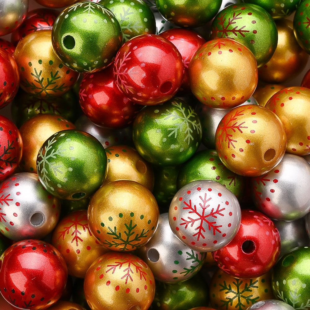 Christmas Snowflake Acrylic Beads
