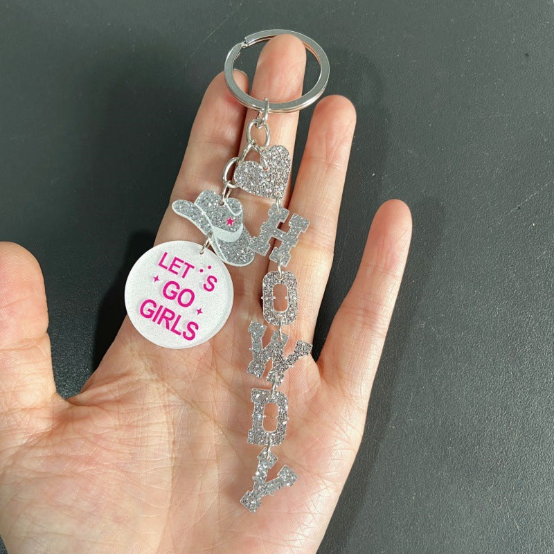 Western Cowgirl Acrylic Keychains