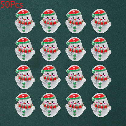 Frosted Acrylic Christmas Snowman Beads