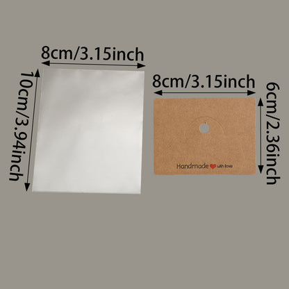 200PCS Handmade Jewelry Packaging Set with Clear Bags & Cards
